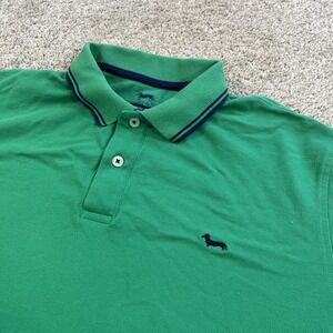Harmont & Blaine Polo Shirt Green XXL Narrow Fit Dachshund Logo Short‎ Sleeve